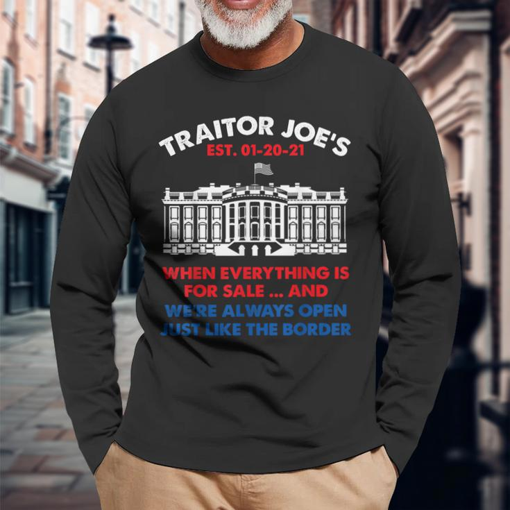 Traitor Joes Est 01 20 21 Anti Biden Long Sleeve T-Shirt T-Shirt Gifts for Old Men