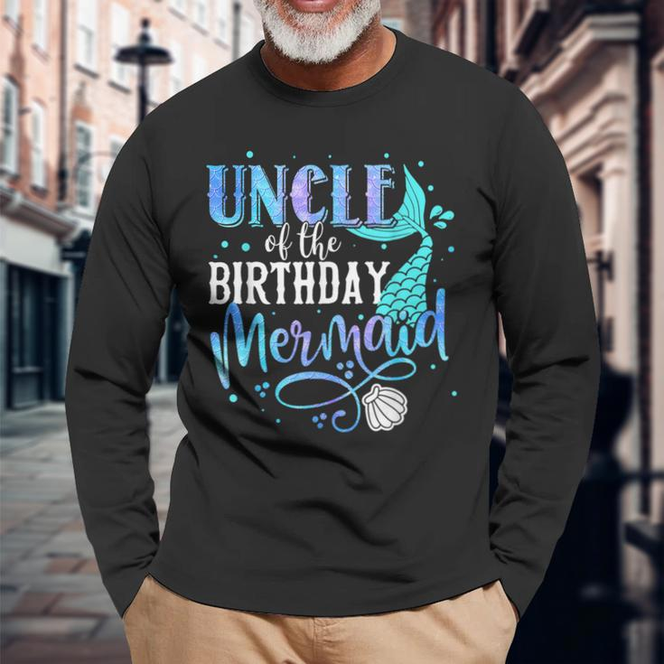 Uncle Of The Birthday Mermaid Matching Party Squad Long Sleeve T-Shirt T-Shirt Gifts for Old Men