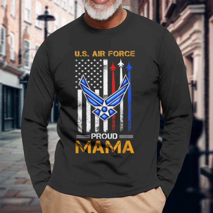 Us Air Force Veteran Proud Mom Awesome Men Women Long Sleeve T-shirt Graphic Print Unisex Gifts for Old Men