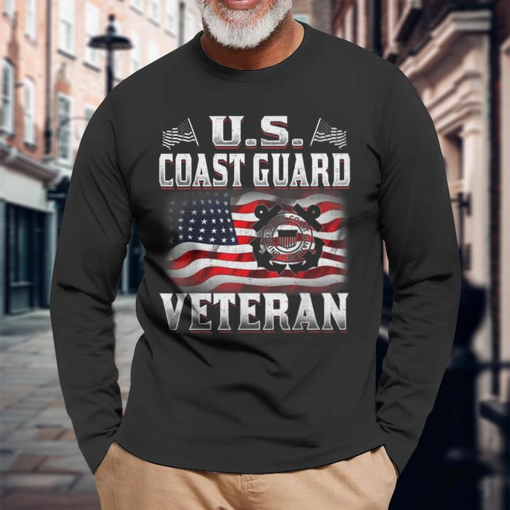 US Coast Guard Veteran Vet Long Sleeve T-Shirt Gifts for Old Men