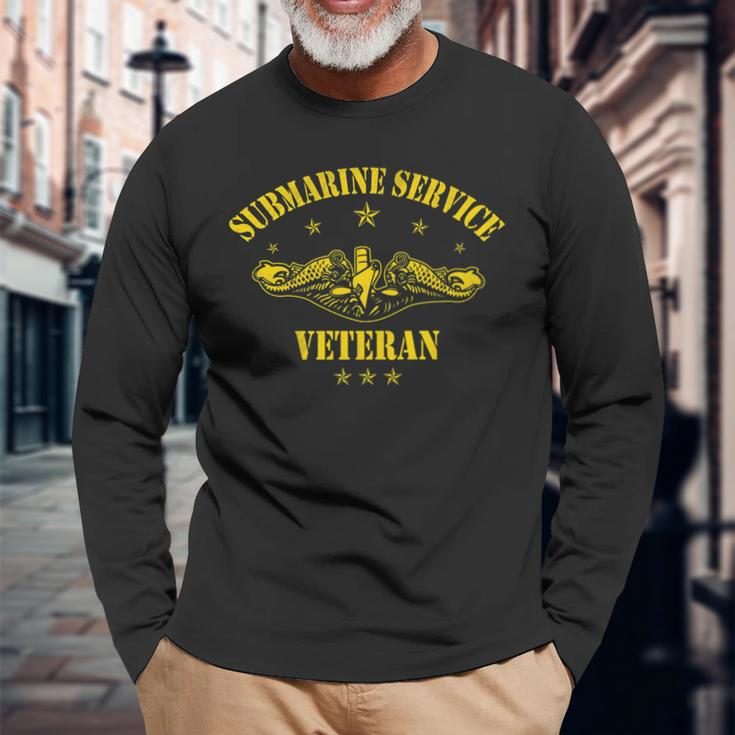 US Submarine Service Veteran Submariner Solder Military Long Sleeve T-Shirt Gifts for Old Men