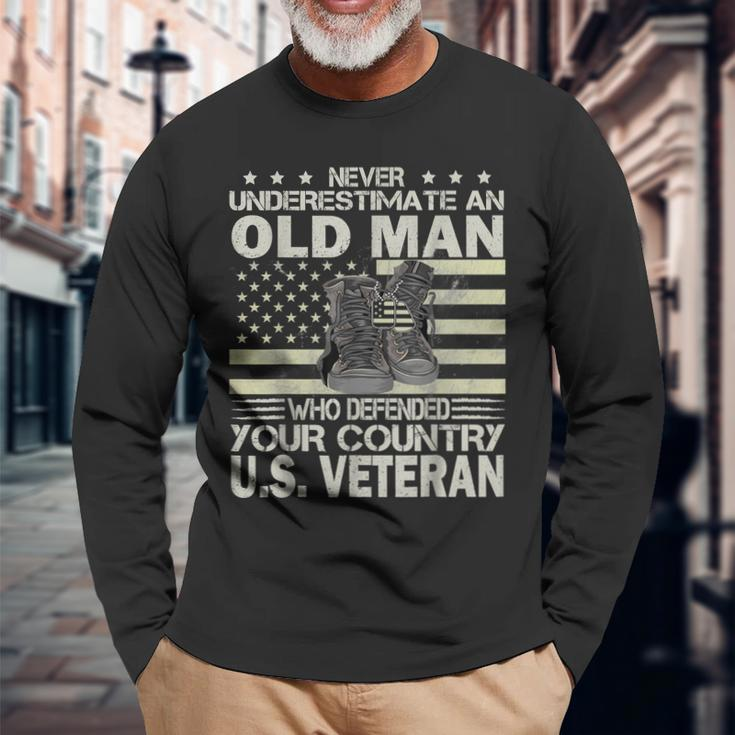 Us Veteran Veterans Day Us Patriot V5 Long Sleeve T-Shirt Gifts for Old Men