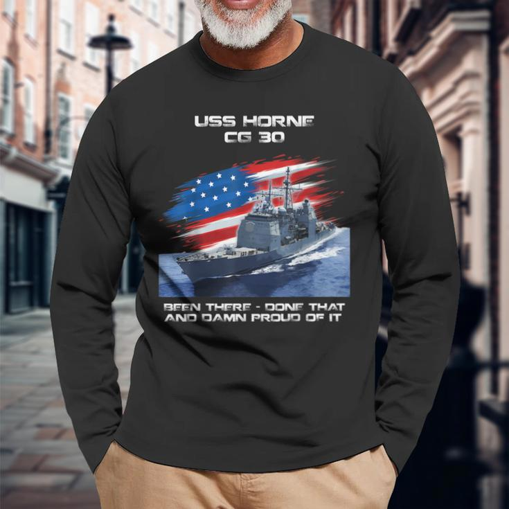 Uss Horne Cg-30 Class Cruiser American Flag Veteran Xmas Long Sleeve T-Shirt Gifts for Old Men
