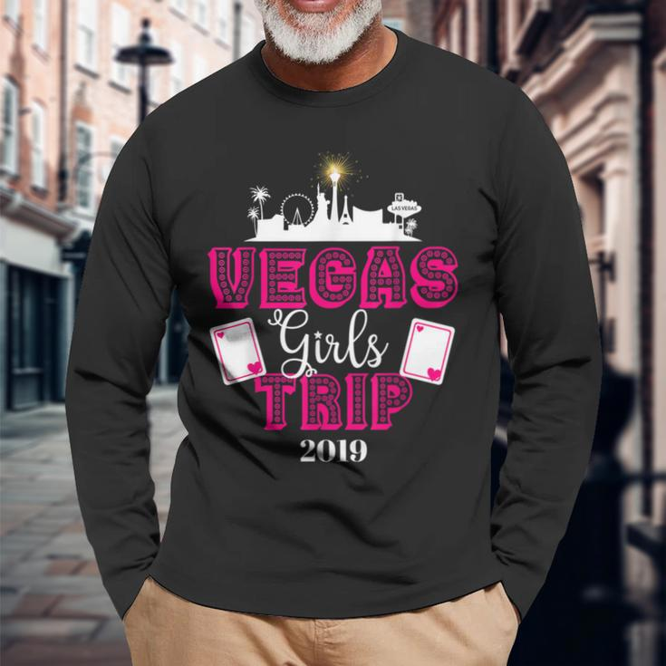 Vegas Girls Trip 2019 Matching Squad Vacation Bachelorette Long Sleeve T-Shirt T-Shirt Gifts for Old Men