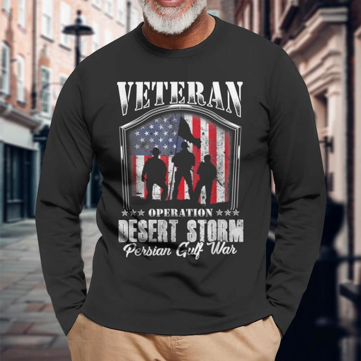 Veteran Operation Desert Storm Persian Gulf War Long Sleeve T-Shirt Gifts for Old Men