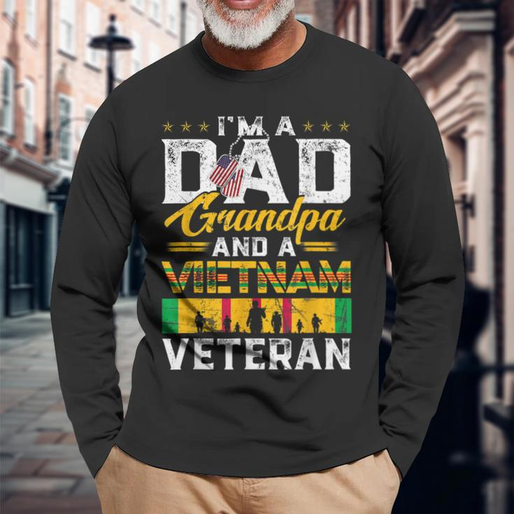 Vietnam Veteran Dad Grandpa Vietnam Veteran Long Sleeve T-Shirt Gifts for Old Men