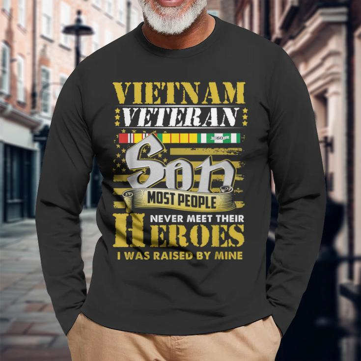 Vietnam Veterans Son Vietnam Vet Long Sleeve T-Shirt Gifts for Old Men