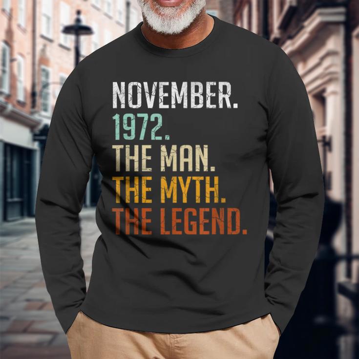 Vintage 1972 Mann Mythos Legende Langarmshirts zum 50. Geburtstag Geschenke für alte Männer