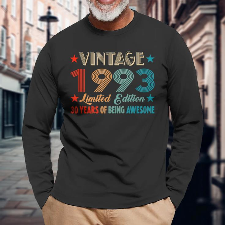 Vintage 1993 Limitierte Auflage 30 Jahre Alt Geburtstag Langarmshirts Geschenke für alte Männer