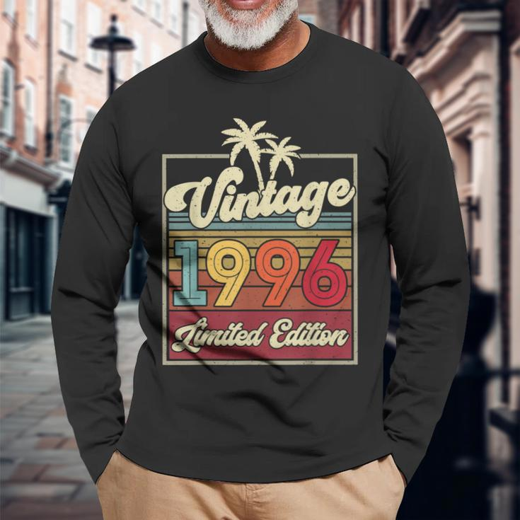 Vintage 1996 Wedding Anniversary Born In 1996 Birthday Party Long Sleeve T-Shirt Gifts for Old Men