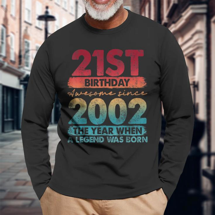 Vintage 2002 21 Year Old Limited Edition 21St Birthday Long Sleeve T-Shirt T-Shirt Gifts for Old Men
