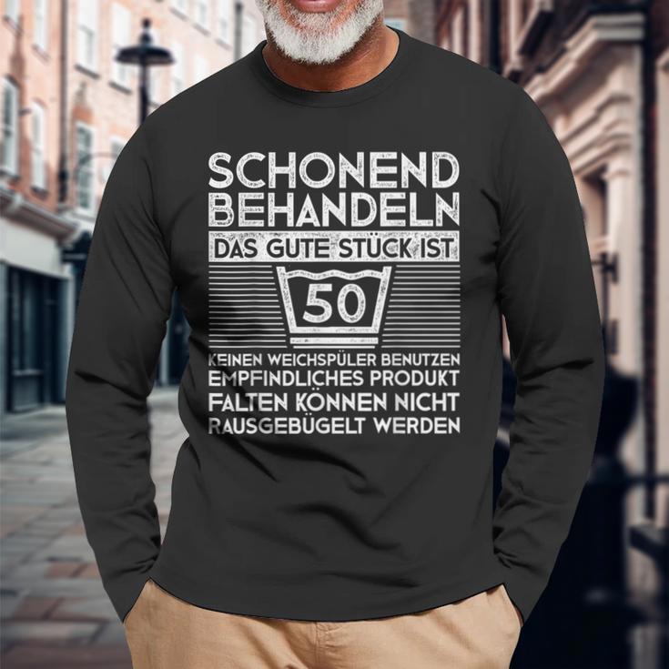 Vintage 50 Geburtstag Mann Schonend Behandeln Das Gute Stüc Langarmshirts Geschenke für alte Männer