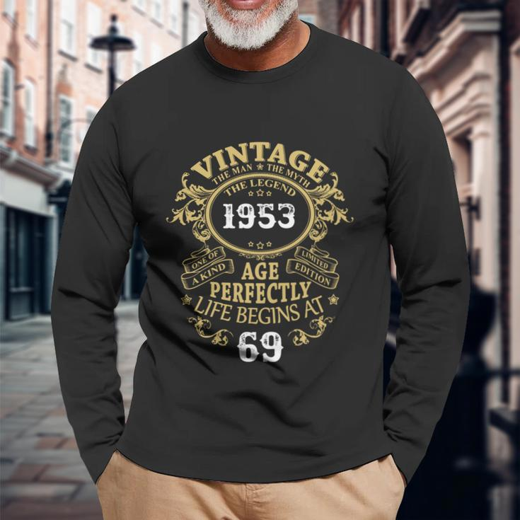 Vintage 69 The Man Myth Legend Long Sleeve T-Shirt Gifts for Old Men