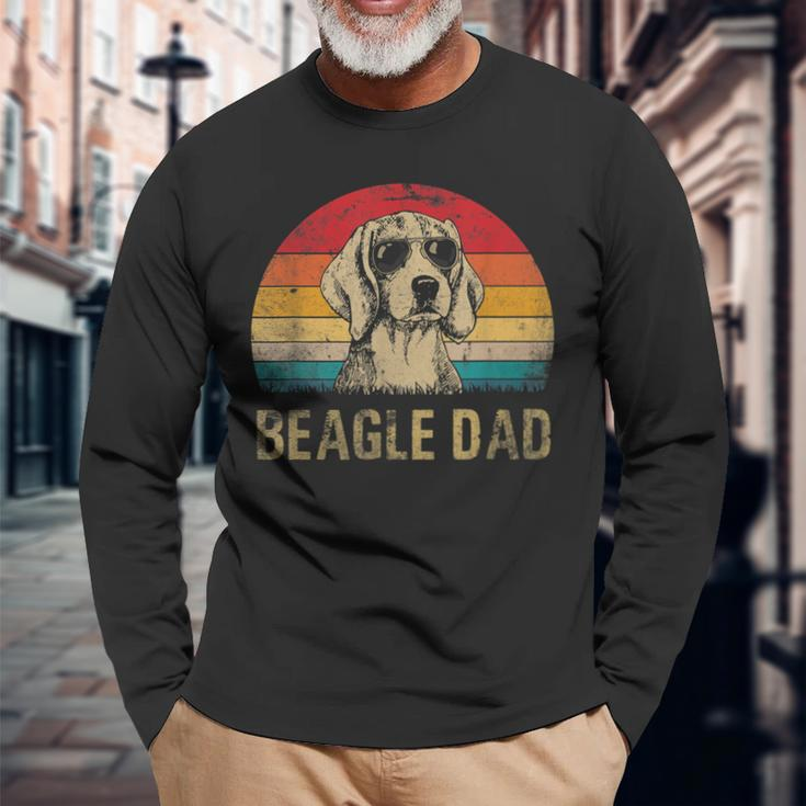 Vintage Beagle Dad Beagle Dog Dad Fathers Day Long Sleeve T-Shirt Gifts for Old Men