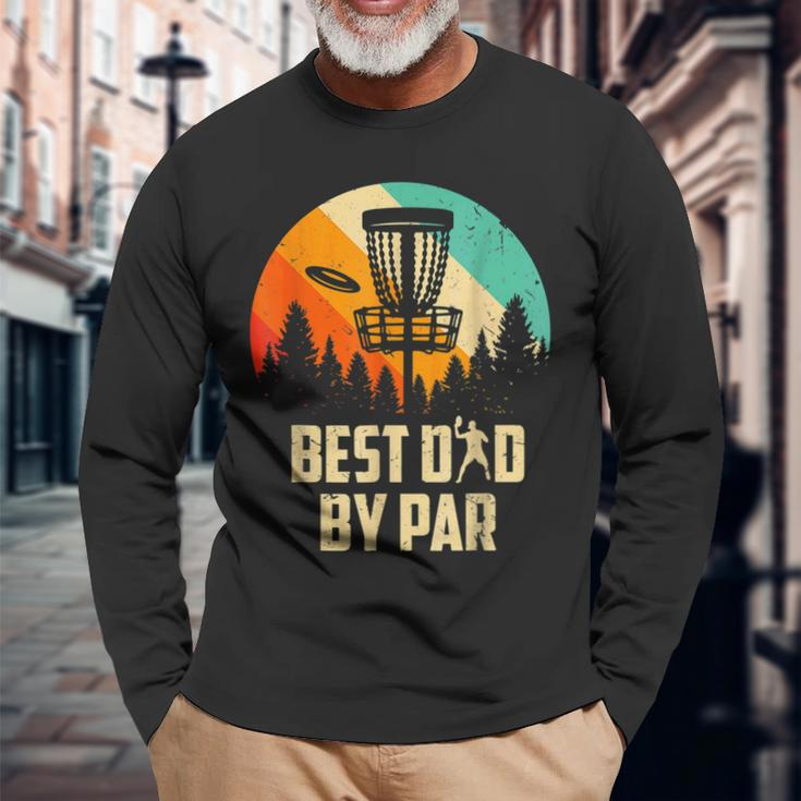 Men Vintage Best Dad By Par Disc Golf Dad Fathers Day Long Sleeve T-Shirt Gifts for Old Men
