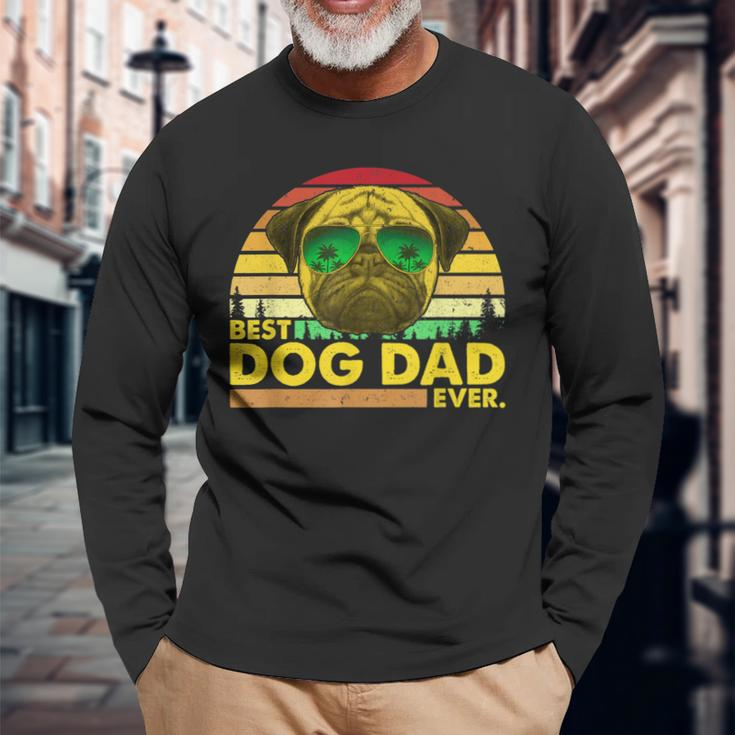 Vintage Best Pug Dad Ever Dog Daddy Father Long Sleeve T-Shirt T-Shirt Gifts for Old Men