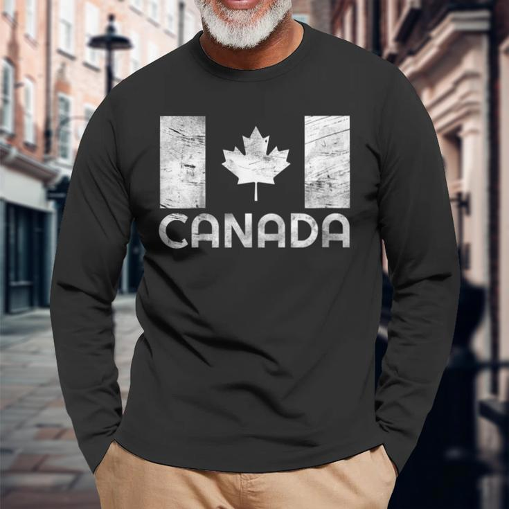 Vintage Canada Flag Shirt Canada Day V3 Long Sleeve T-Shirt T-Shirt Gifts for Old Men