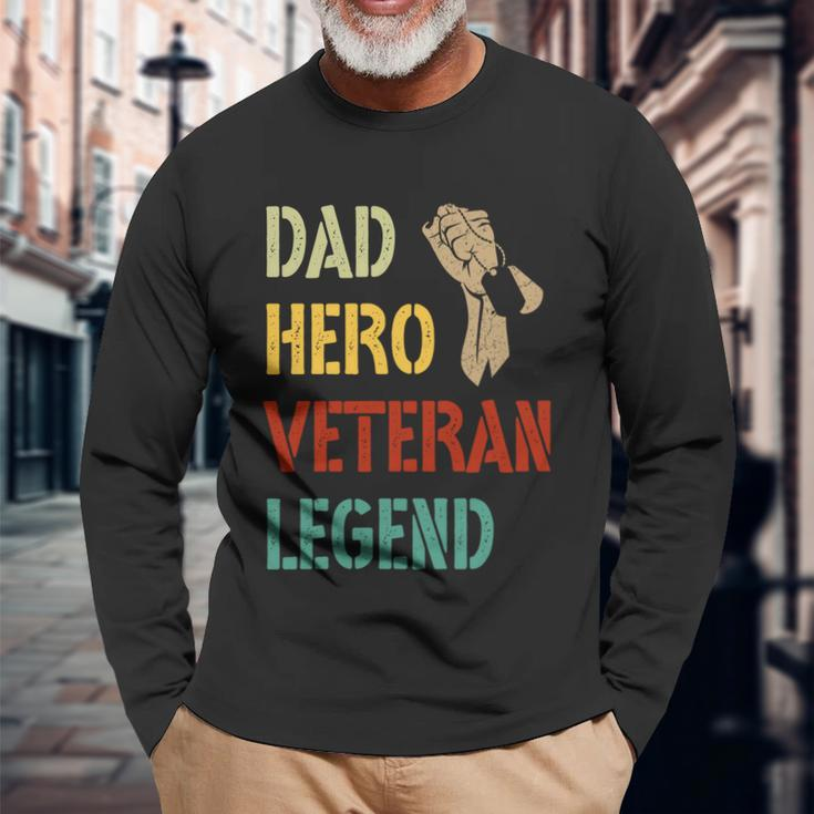Vintage Dad Hero Veteran Legend V2 Long Sleeve T-Shirt Gifts for Old Men