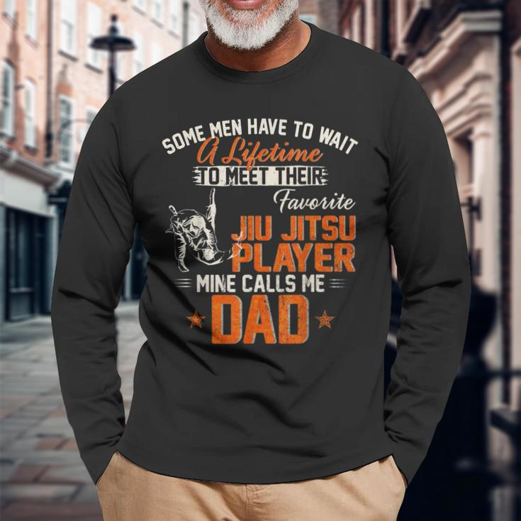 Vintage My Favorite Brazilian Jiu Jitsu Player Calls Me Dad Long Sleeve T-Shirt Gifts for Old Men