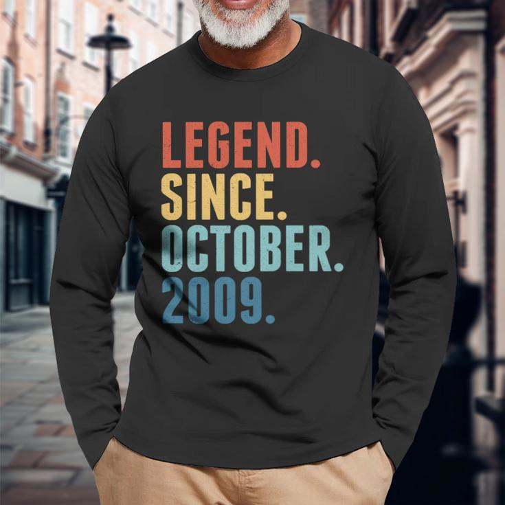 Vintage Legend Since October 2009 Birthday Long Sleeve T-Shirt Gifts for Old Men