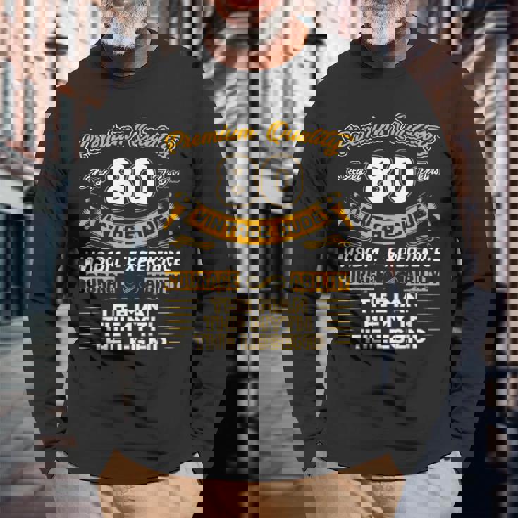 Vintage The Man Myth Legend 80 Yrs 80Th Birthday Long Sleeve T-Shirt T-Shirt Gifts for Old Men