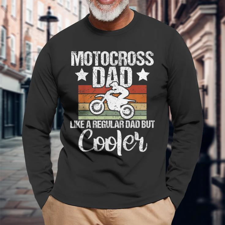 Vintage Motocross Dad Dirt Bike Motocross Dirt Bike Long Sleeve T-Shirt Gifts for Old Men