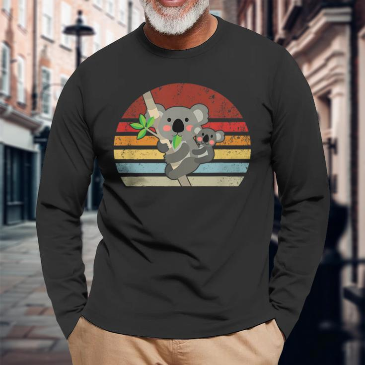 Vintage Retro Koala Love-R Dad Mom Boy Girl Birth-Day Long Sleeve T-Shirt Gifts for Old Men