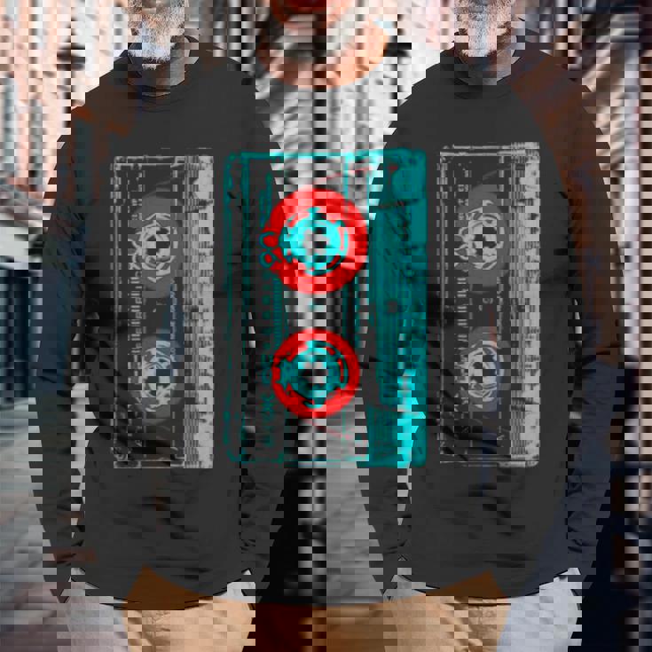 Vintage Retro Tuor Vintage Cassette Pop Art Style Long Sleeve T-Shirt Gifts for Old Men