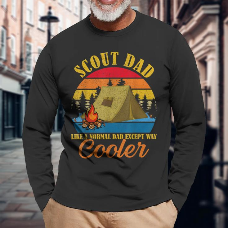 Vintage Scout Dad Except Way Cooler Normal Dad Fathers Day Long Sleeve T-Shirt Gifts for Old Men