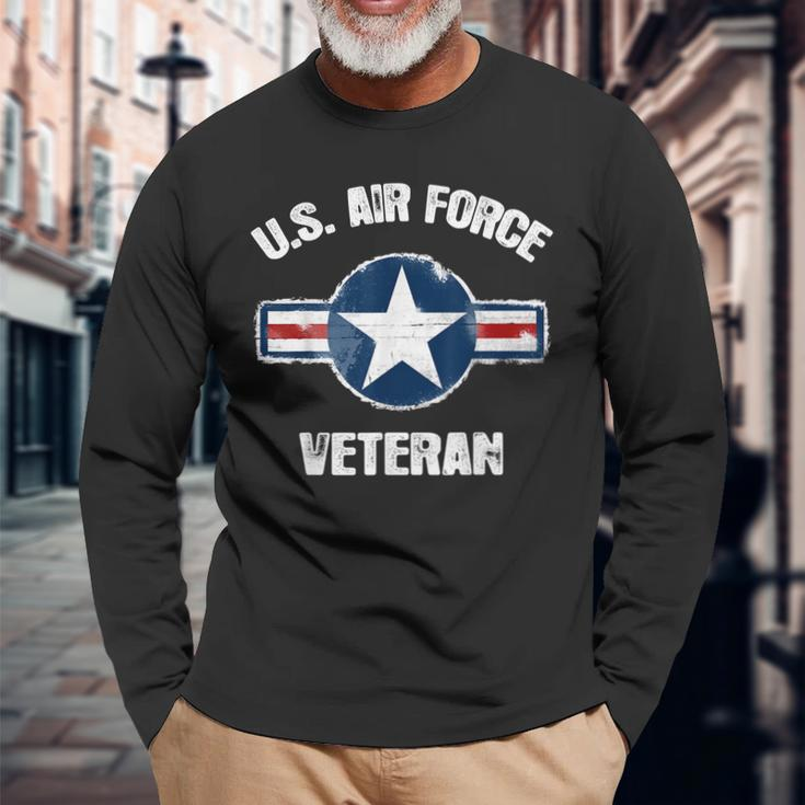 Vintage Us Air Force Veteran Vintage Usaf Veteran Long Sleeve T-Shirt Gifts for Old Men