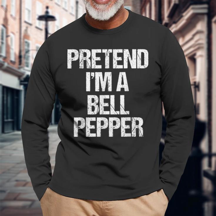 Vorgeben Ich Bin Eine Paprika Lustig Faul Halloween-Kostüm Langarmshirts Geschenke für alte Männer