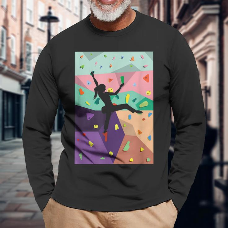 Wall Climbing Indoor Rock Climbers Action Sports Alpinism Long Sleeve T-Shirt T-Shirt Gifts for Old Men