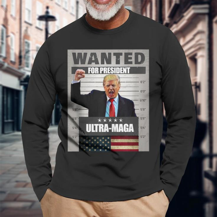 Wanted For President Trump Ultra Maga Long Sleeve T-Shirt T-Shirt Gifts for Old Men