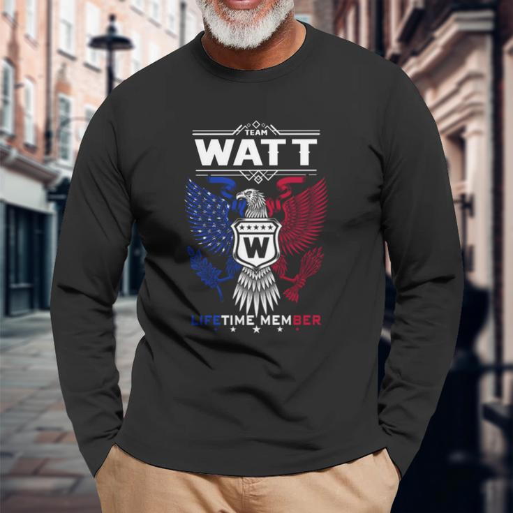 Watt Name Watt Eagle Lifetime Member Gif Long Sleeve T-Shirt Gifts for Old Men