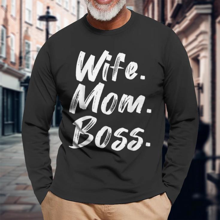 Wife Mom Boss Mama Mutter Muttertag Langarmshirts Geschenke für alte Männer