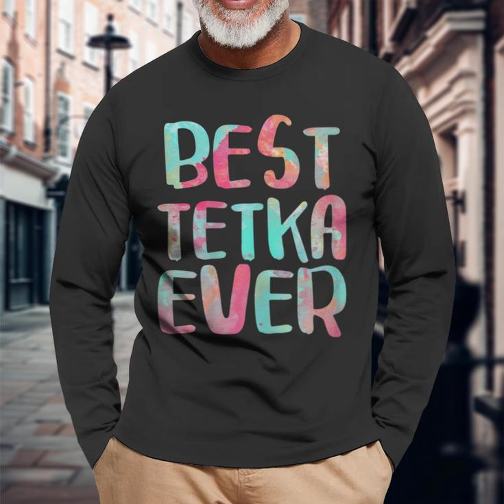 Womens Best Tetka Ever Mothers Day Men Women Long Sleeve T-shirt Graphic Print Unisex Gifts for Old Men