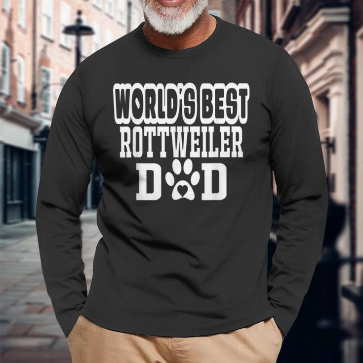 Worlds Best Rottweiler Dad Dog Lover Long Sleeve T-Shirt T-Shirt Gifts for Old Men