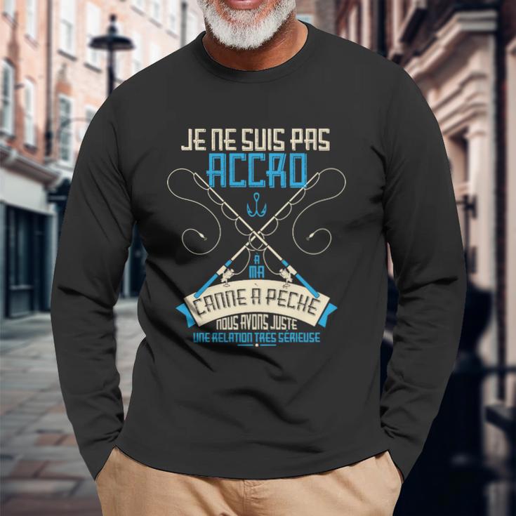 ✪ Je Ne Suis Pas Accro Pêche ✪ Long Sleeve T-Shirt Geschenke für alte Männer