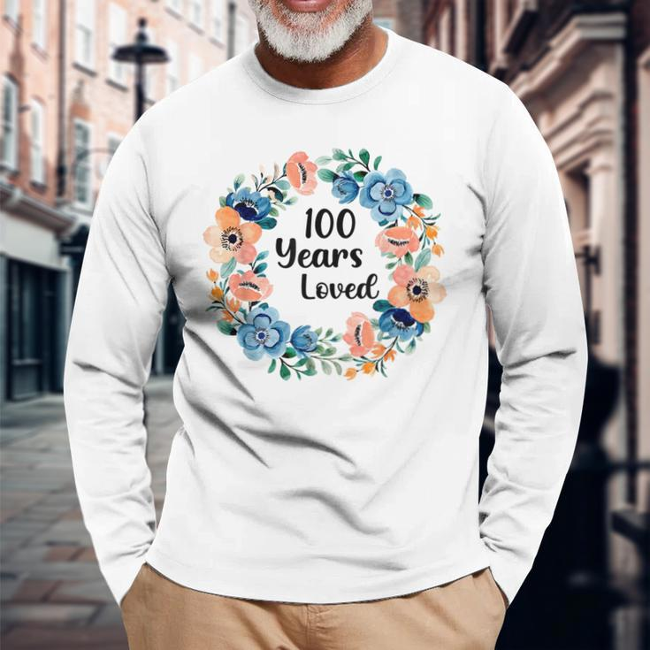 100 Jahre Liebte Mama Oma 100 Jahre Alt 100 Geburtstag Langarmshirts Geschenke für alte Männer