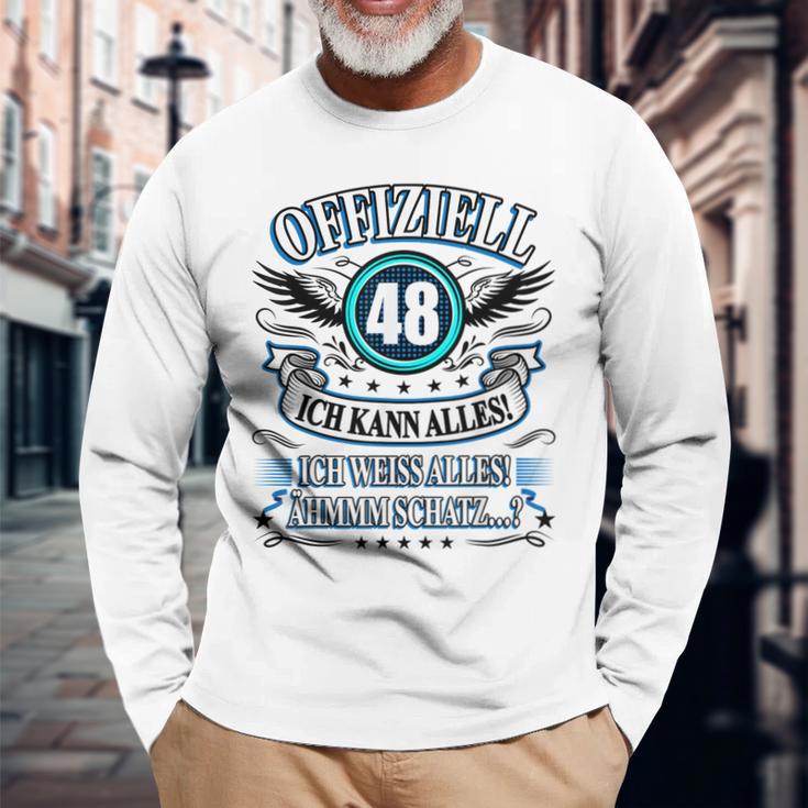 48 Geburtstag Lustig Offiziell 48 Ich Kann AllesSchatz Langarmshirts Geschenke für alte Männer