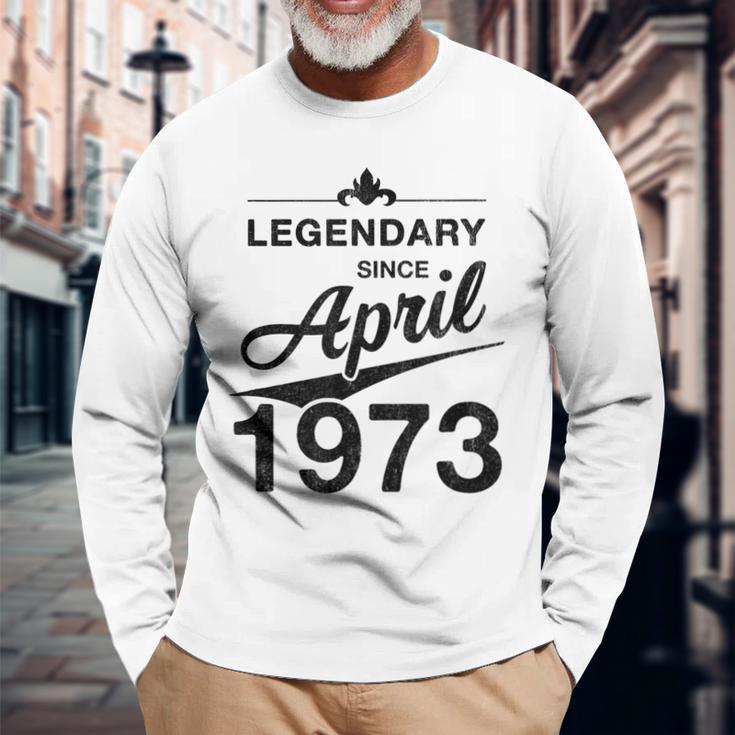 50 Geburtstag 50 Jahre Alt Legendär Seit April 1973 V2 Langarmshirts Geschenke für alte Männer