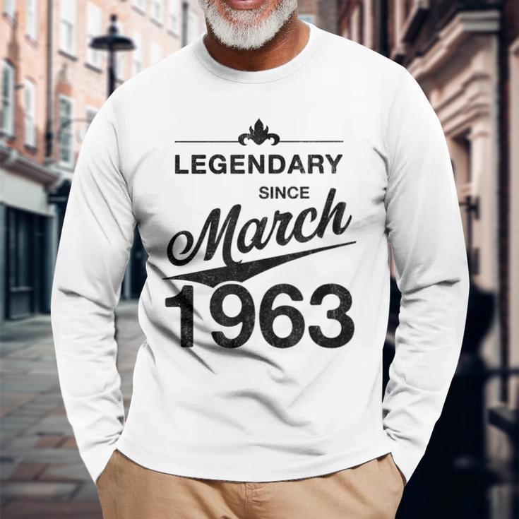 60 Geburtstag 60 Jahre Alt Legendär Seit März 1963 V2 Langarmshirts Geschenke für alte Männer