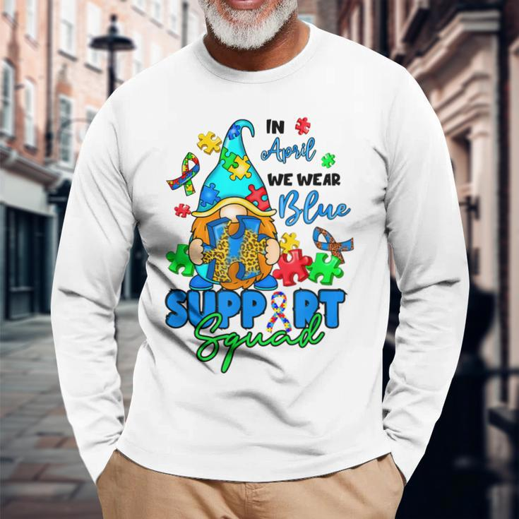 I April We Wear Blues Gnomes Autism Awareness Long Sleeve T-Shirt T-Shirt Gifts for Old Men