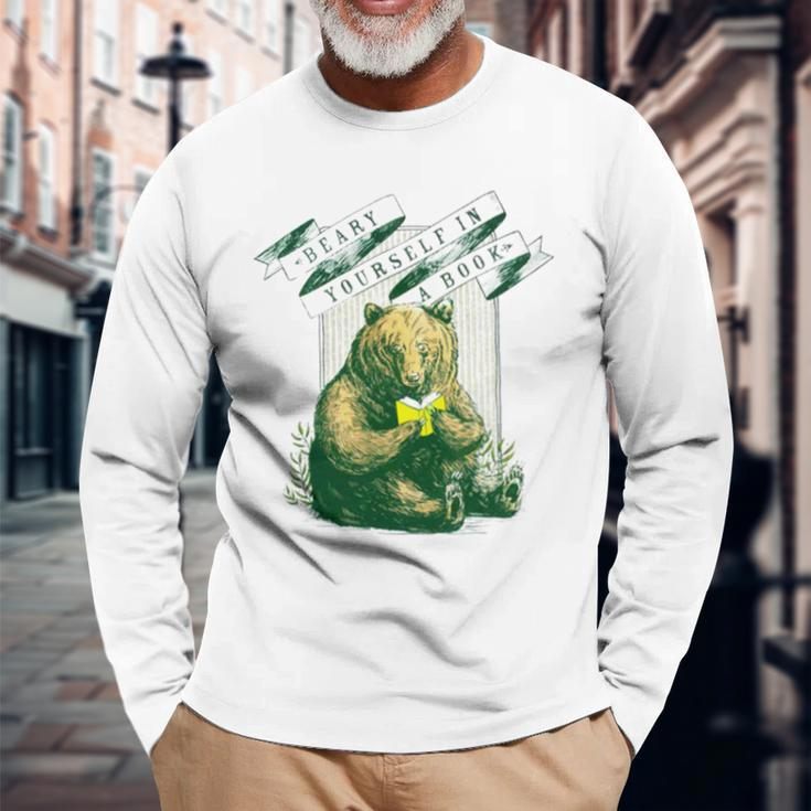 Beary Yourself In A Book Long Sleeve T-Shirt Gifts for Old Men