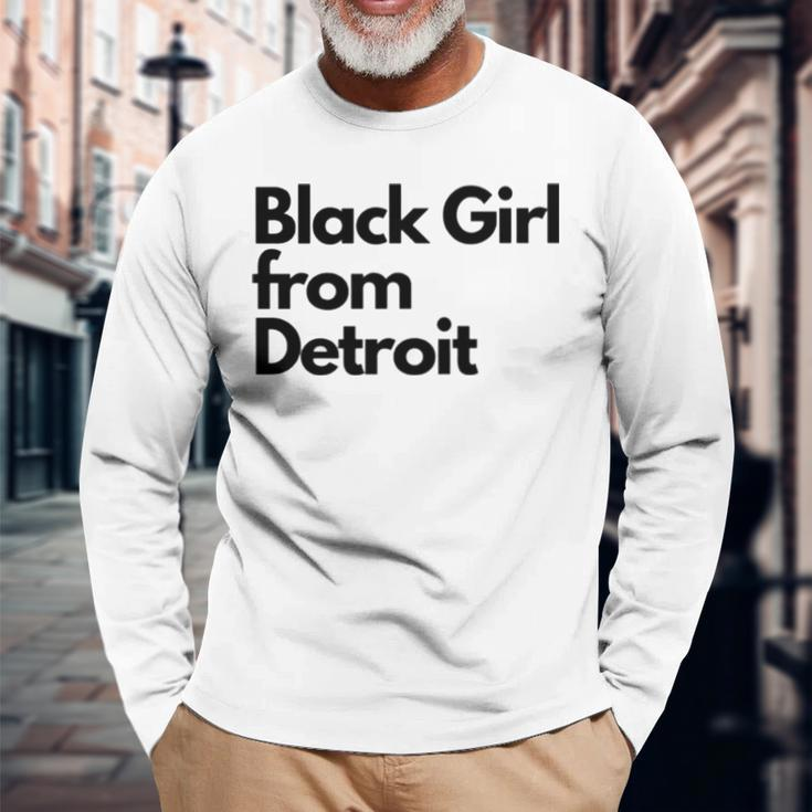 Black Girl From Detroit Long Sleeve T-Shirt T-Shirt Gifts for Old Men
