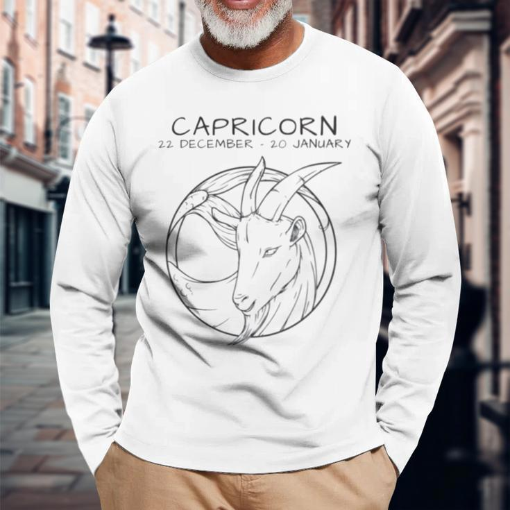 Capricorn Icon Long Sleeve T-Shirt Gifts for Old Men