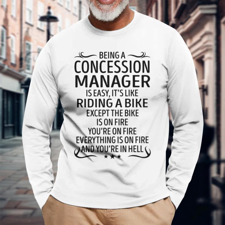Being A Concession Manager Like Riding A Bike Long Sleeve T-Shirt Gifts for Old Men