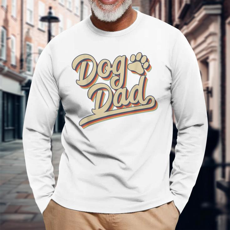 Dog Father Retro Vintage Dog Dad Fathers Day Long Sleeve T-Shirt Gifts for Old Men