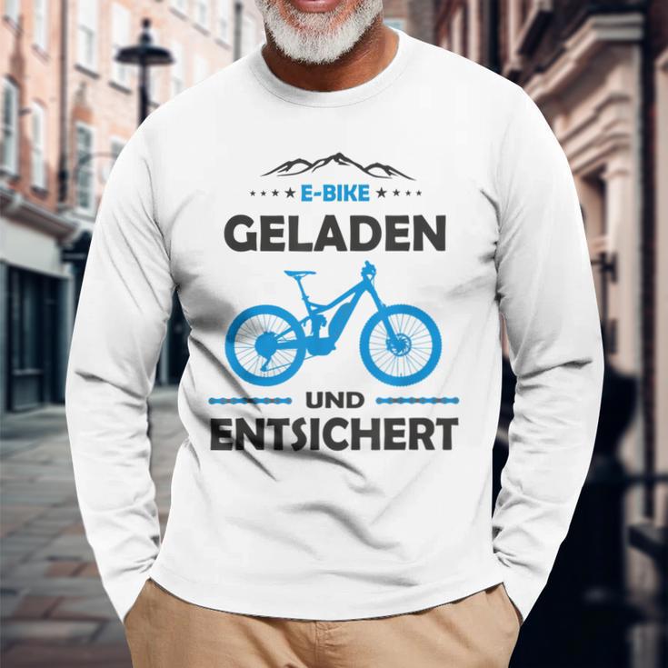 E-Mtb Geladen Und Entsichert E-Bike Langarmshirts Geschenke für alte Männer