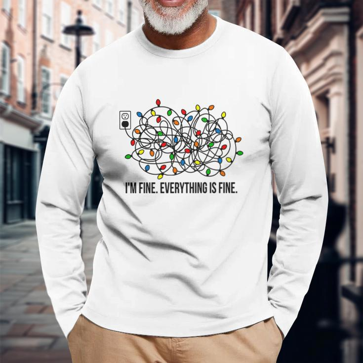 Im Fine Everything Is Fine Christmas Long Sleeve T-Shirt Gifts for Old Men